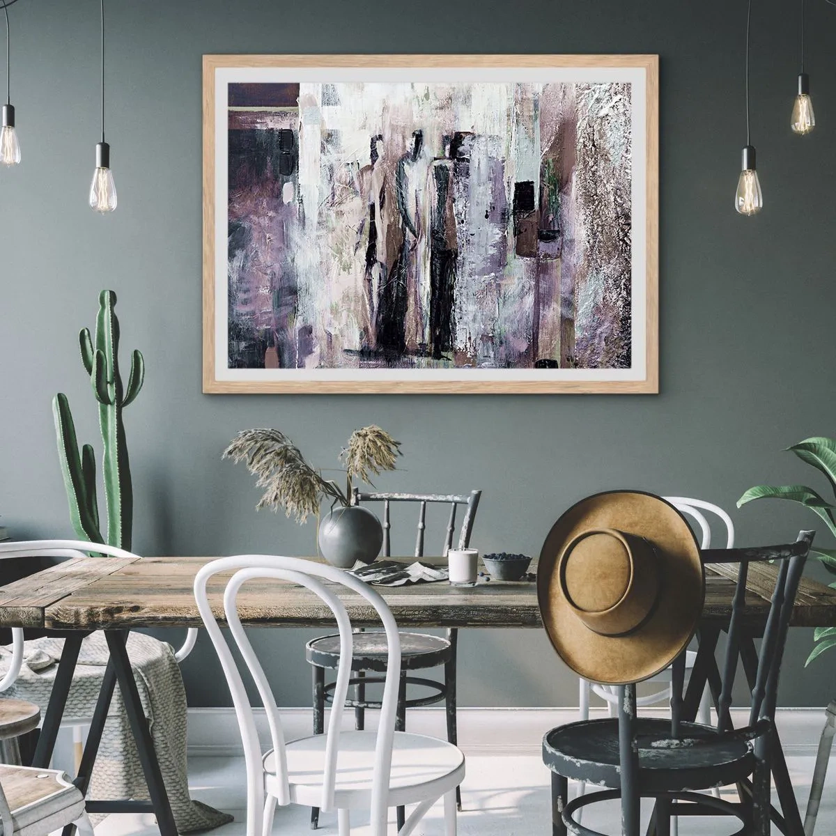 Plakat w ramie jasny dąb - Tajemnicza trójka - 50x40 cm