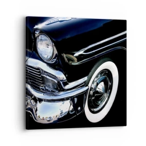 Obraz na płótnie - Klasyka w srebrze, czerni i bieli - 30x30 cm