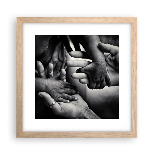 Plakat w ramie jasny dąb - Być człowiekiem - 30x30 cm