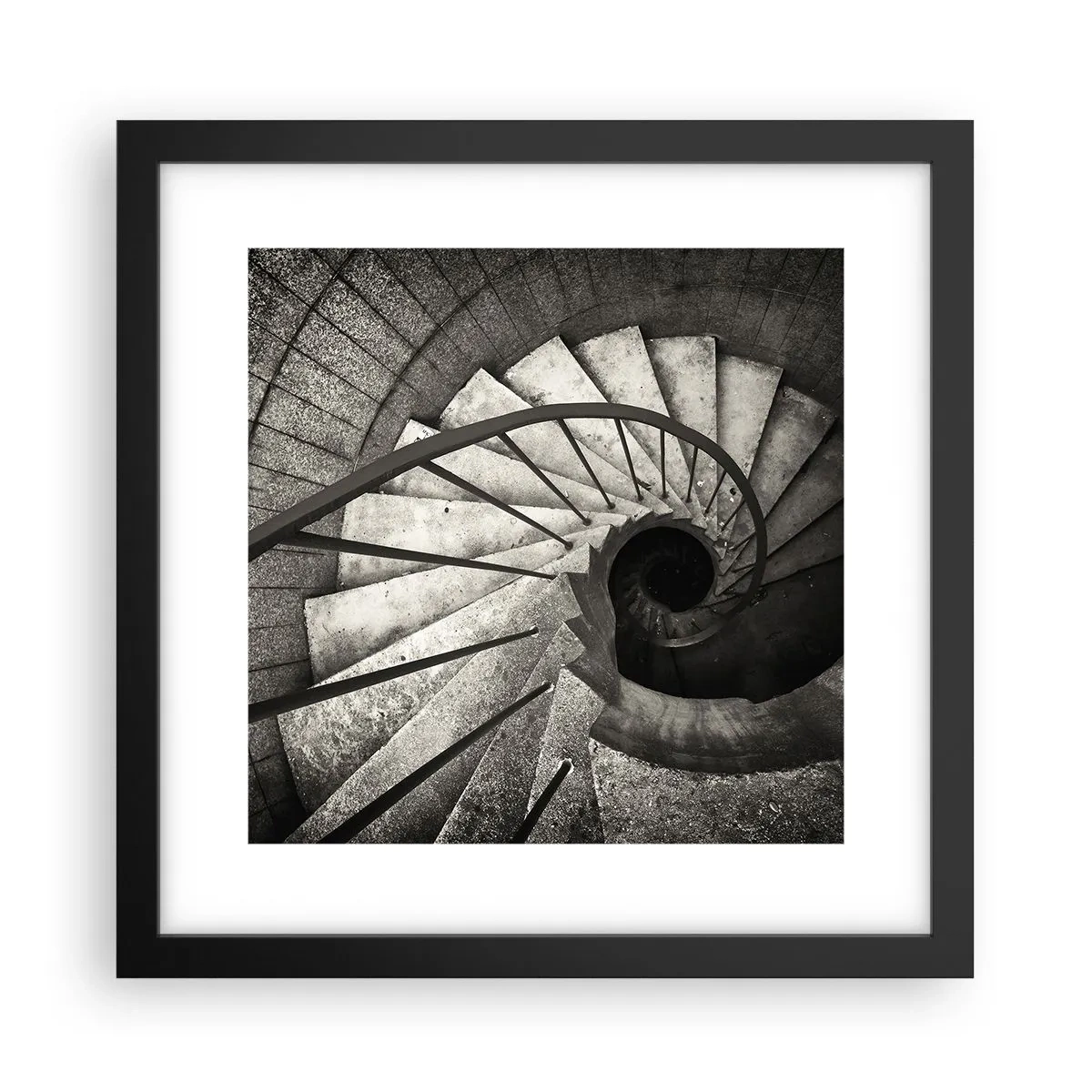 Plakat w czarnej ramie - Schodami w górę, schodami w dół - 30x30 cm