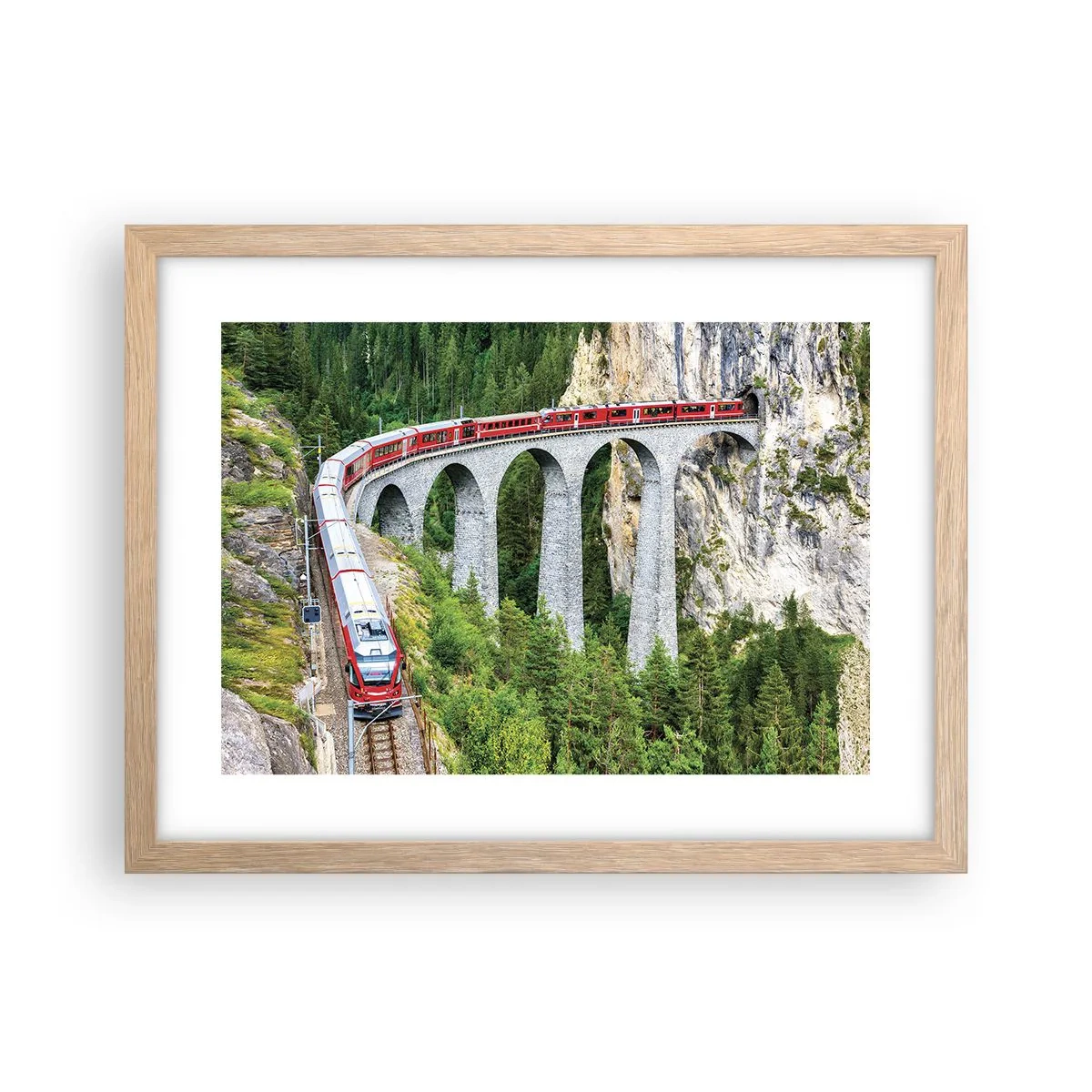 Plakat w ramie jasny dąb - Kolej na górskie widoki - 40x30 cm