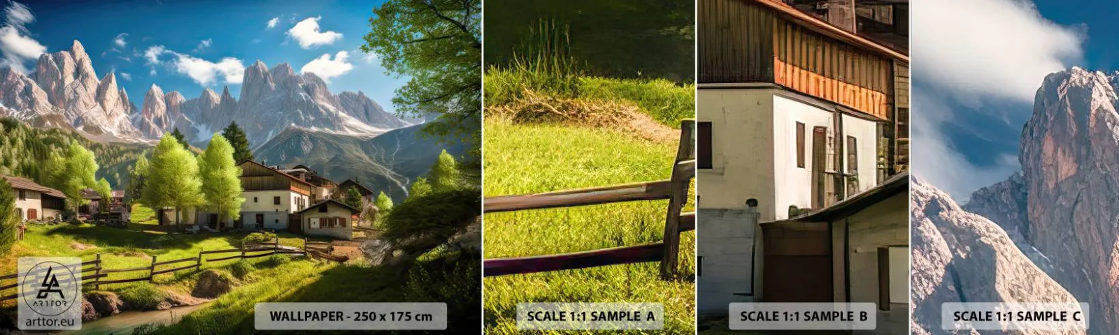 Fototapeta Próbka Standard Eco - Alpejska sielanka - Góry, Krajobraz, Alpy - 100x30 cm