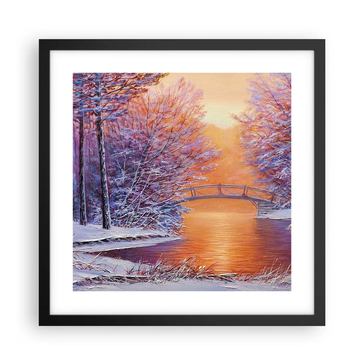 Plakat w czarnej ramie - Spotkajmy się tu - 40x40 cm