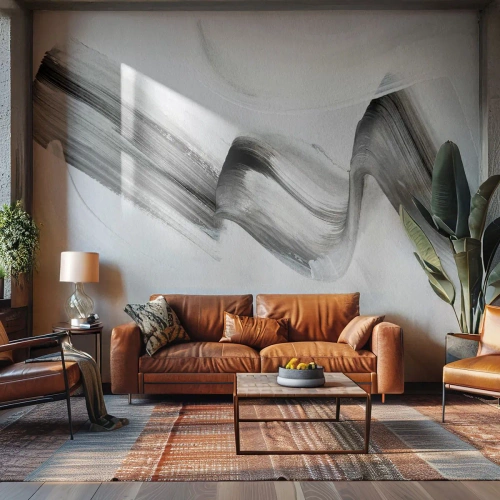 Fototapeta Premium Canvas - Od niechcenia dla zabawy - Minimalizm, Abstrakcja, Pędzel - 200x140 cm