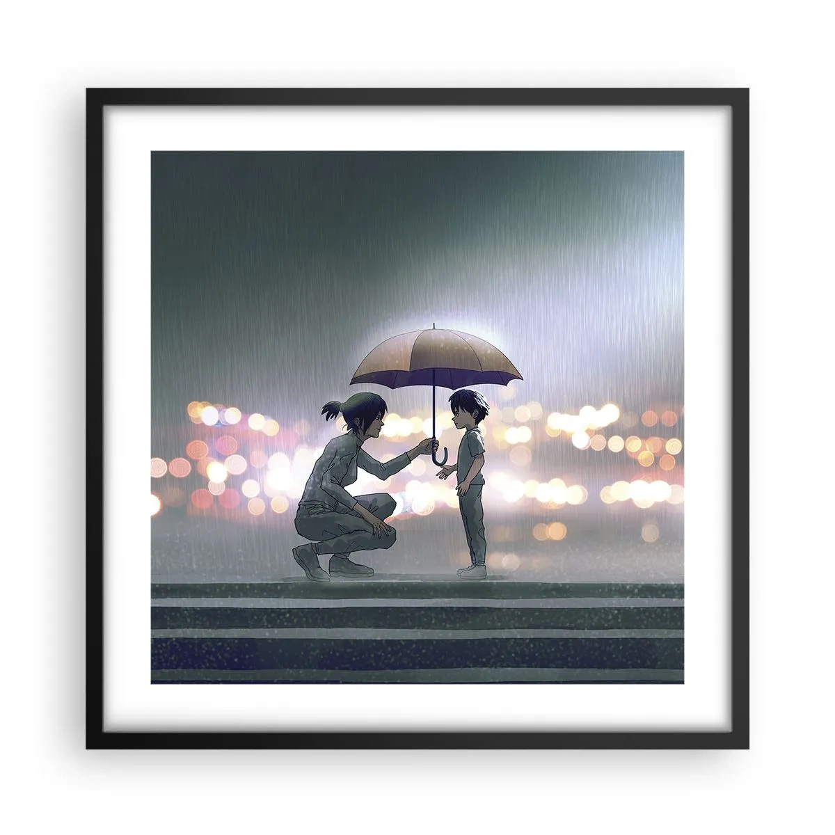 Plakat w czarnej ramie - I już jest wszystko dobrze - 50x50 cm