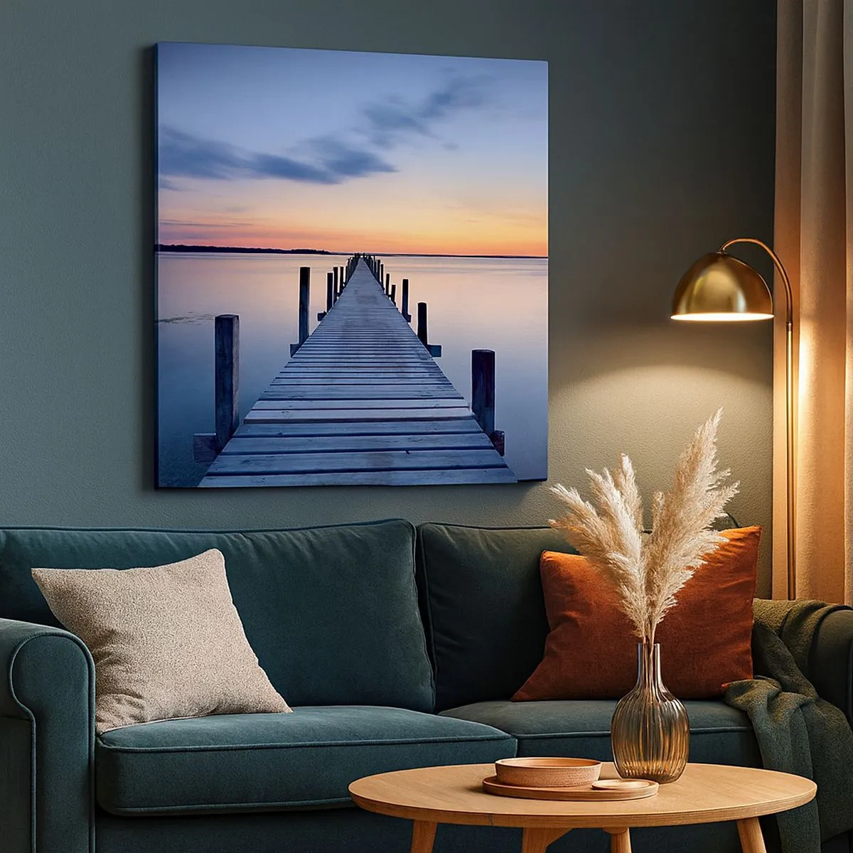 Obraz na płótnie - Spokój pogodnego zmierzchu - 30x30 cm