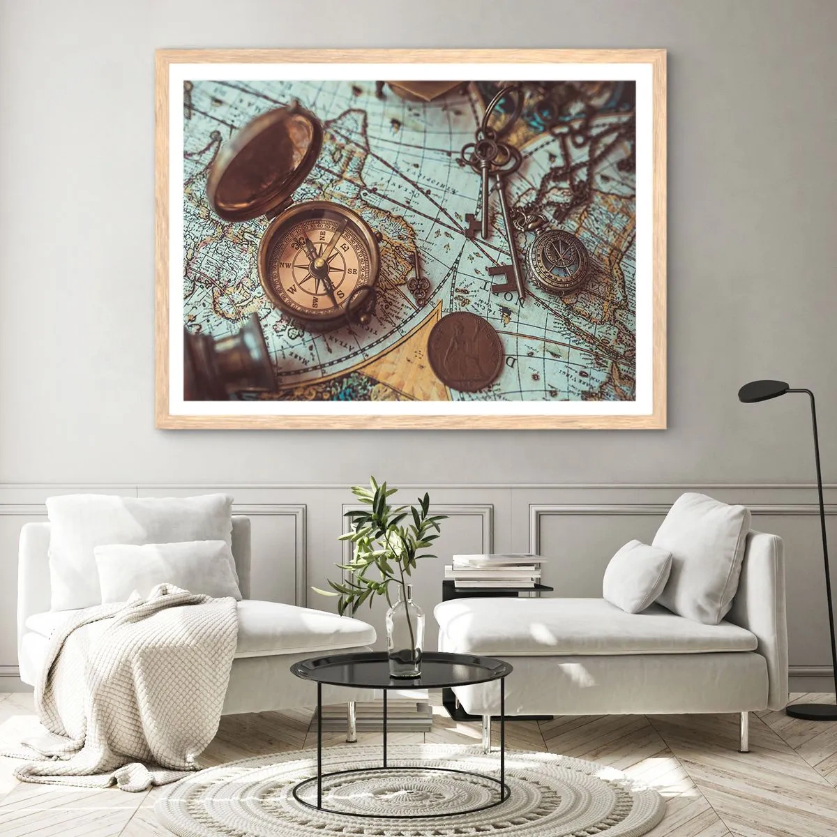 Plakat w ramie jasny dąb - Dla poszukiwacza przygód - 50x40 cm