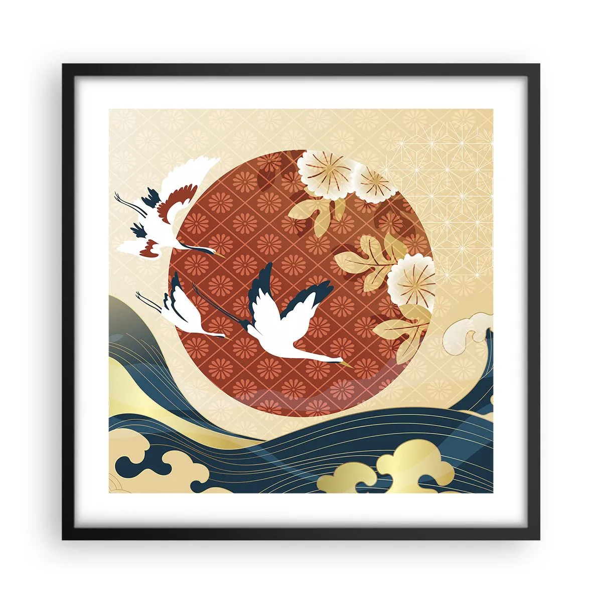 Plakat w czarnej ramie - Japońska baśń - 50x50 cm