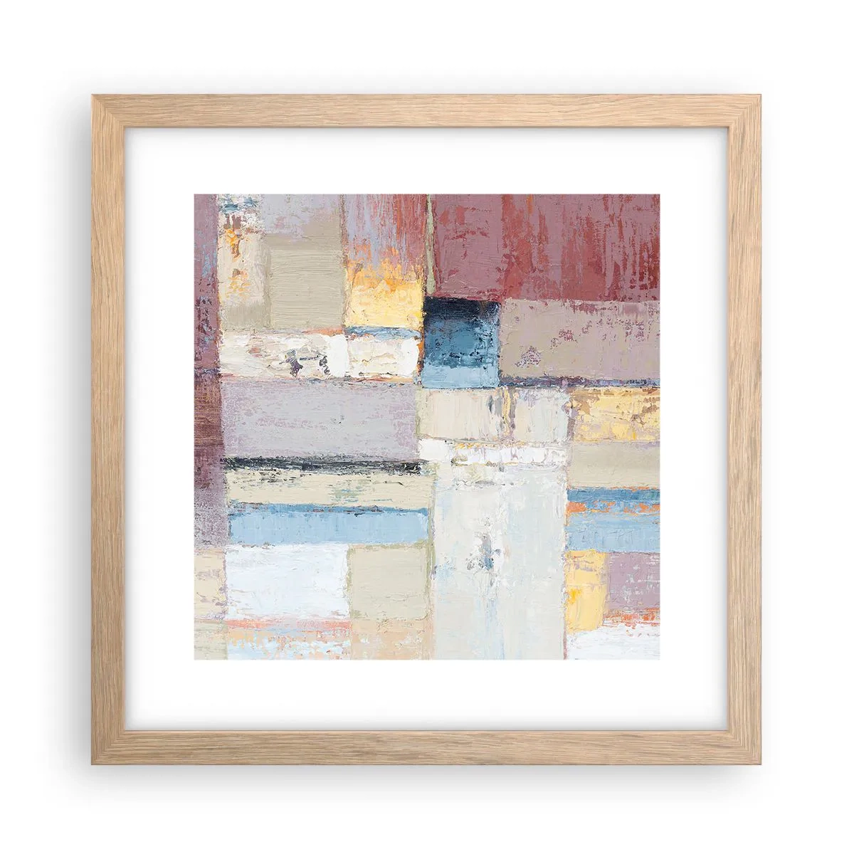 Plakat w ramie jasny dąb - Spokój geometrii - 30x30 cm