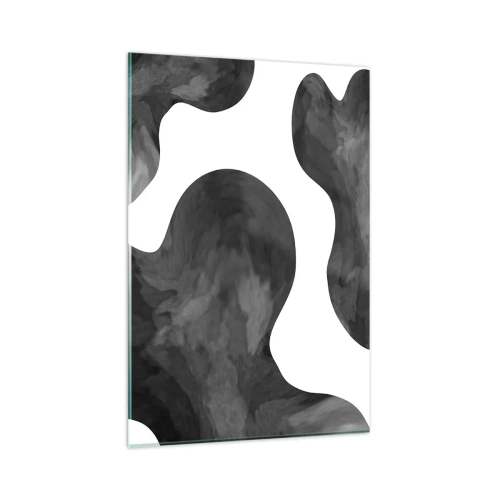 Obraz na szkle - Abstrakcyjny wzór w odcieniach szarości i bieli - 80x120cm - Droga Mleczna - Nowoczesna dekoracja ścienna do salonu i sypialni ARTTOR