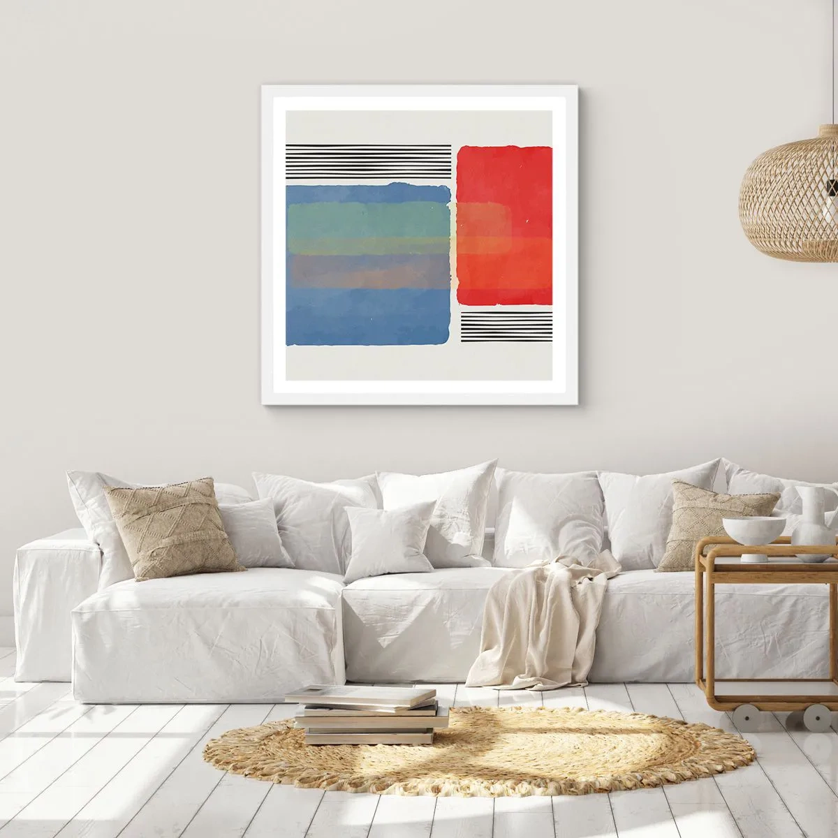 Plakat w białej ramie - Duch i litera geometrii - 30x30 cm