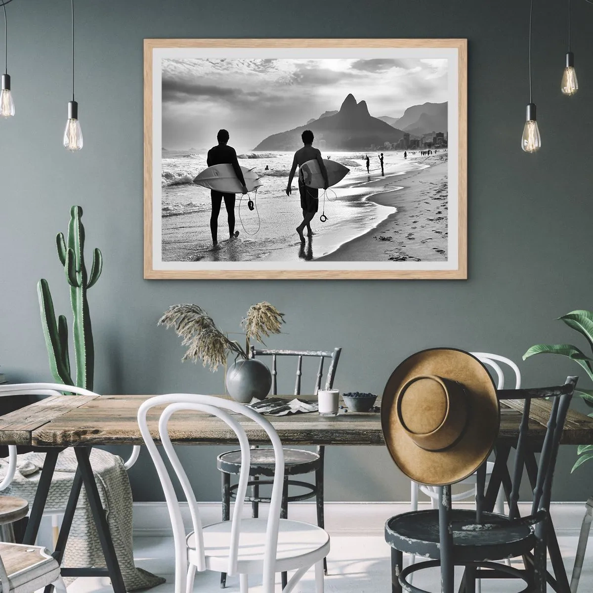 Plakat w ramie jasny dąb - Samba na jedną falę - 100x70 cm