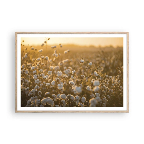 Plakat w ramie jasny dąb - Puszyste pole - 100x70 cm