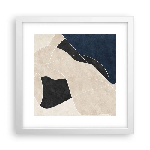 Plakat w białej ramie - Kompozycja abstrakcyjna – kontrast barw - 30x30 cm