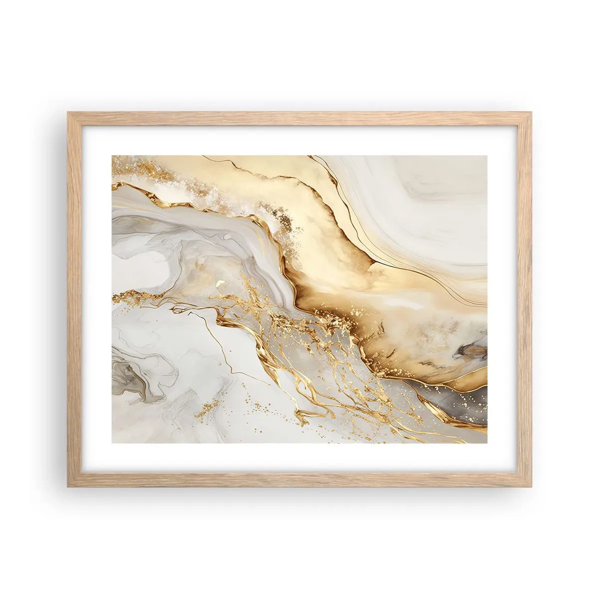 Plakat w ramie jasny dąb - Abstrakcja: piękno i dobro - 50x40 cm