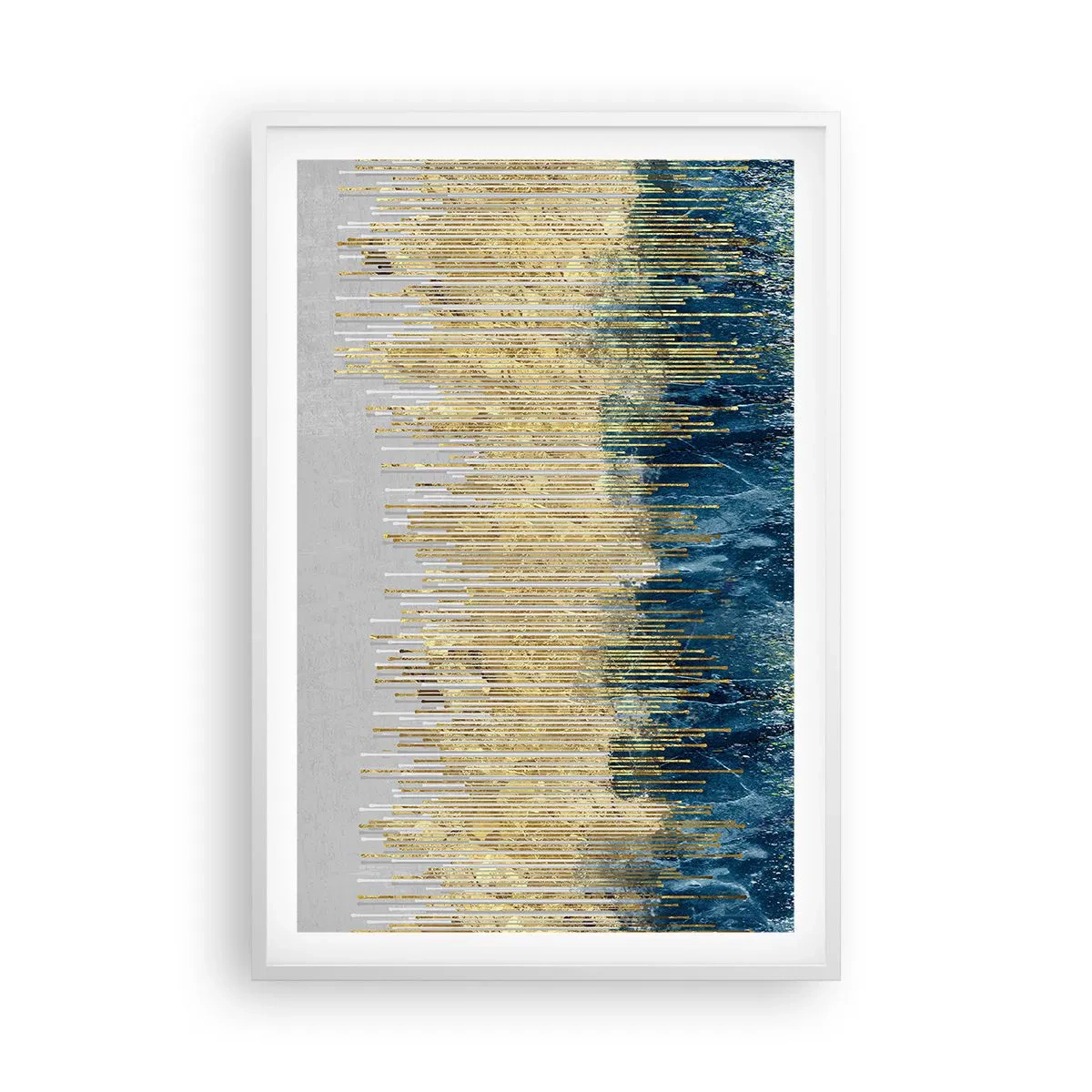 Plakat w białej ramie - Wyzłocona granica - 61x91 cm