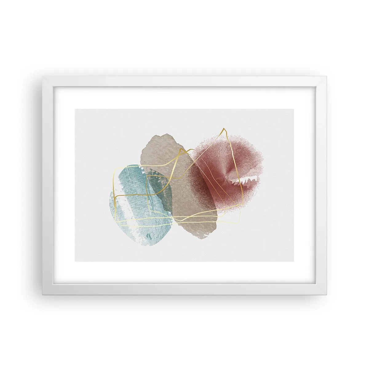 Plakat w białej ramie - Korale przestrzeni - 40x30 cm