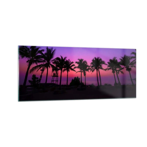 Obraz na szkle - Wieczór pod palmami - 100x40 cm
