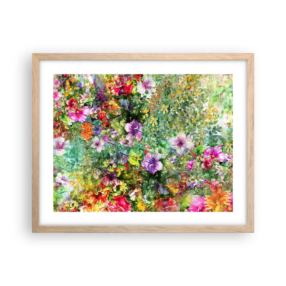 Plakat w ramie jasny dąb - W kwiaty na zatracenie - 50x40 cm