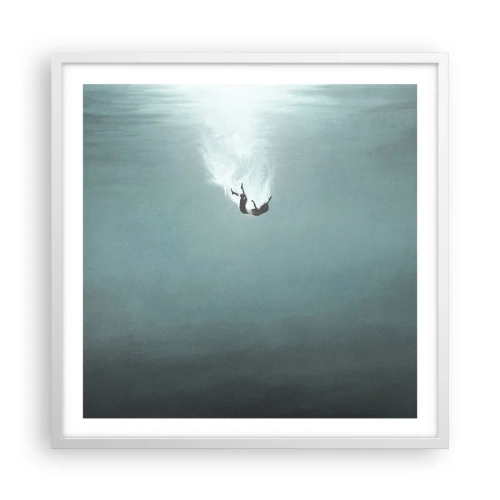 Plakat w białej ramie - W objęciach oceanu - 60x60 cm