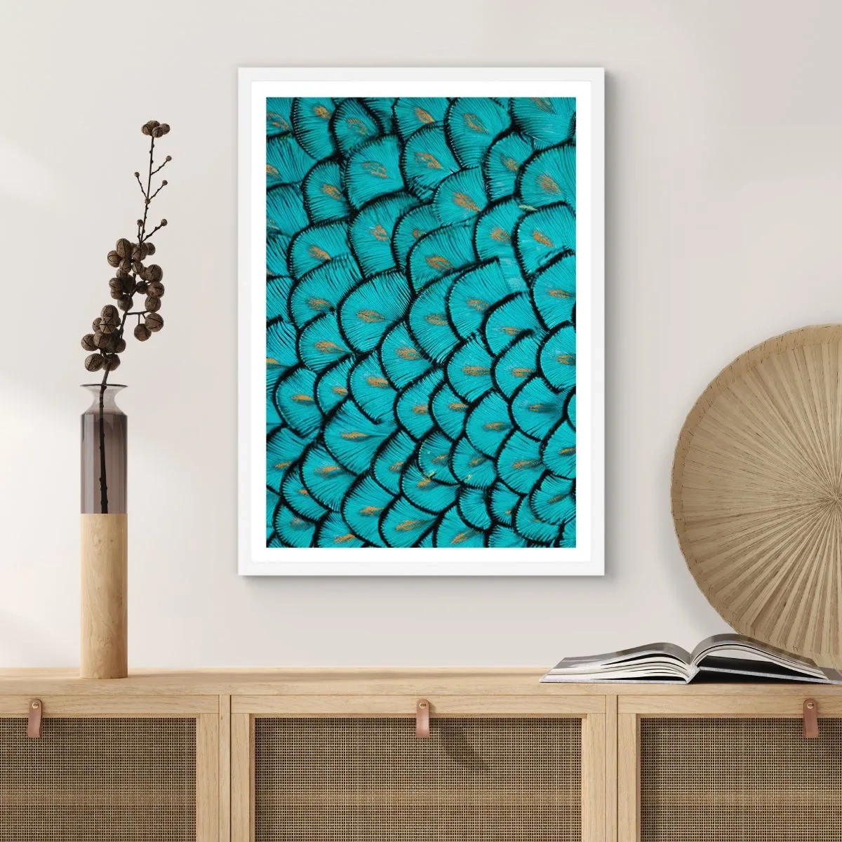 Plakat w białej ramie - Wielka gala piór - 50x70 cm