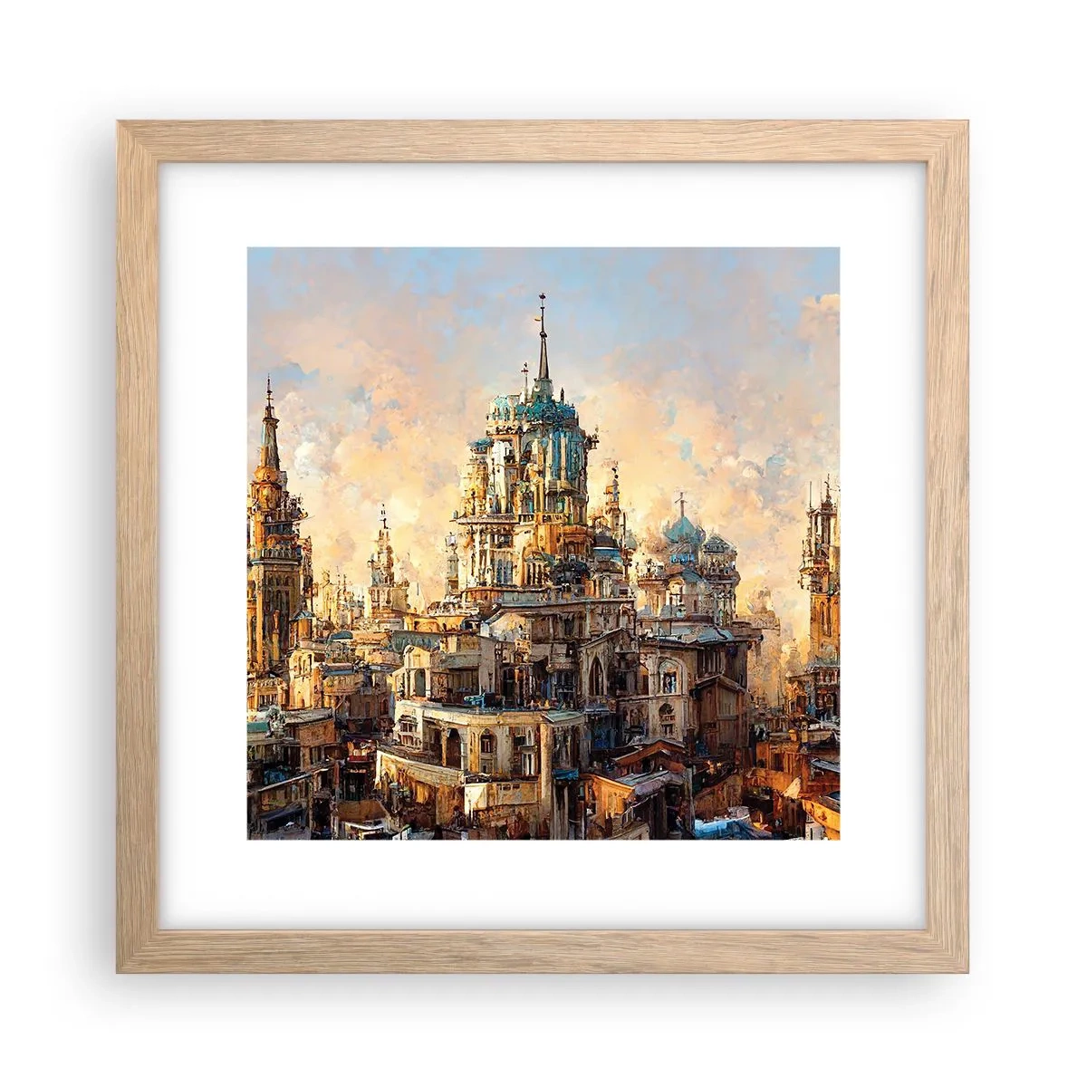 Plakat w ramie jasny dąb - Miasto miast - 30x30 cm