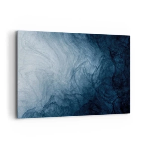 Obraz na płótnie - Abstrakcyjna kompozycja w odcieniach błękitu i granatu - 120x80cm - W głąb sięgnąć - Nowoczesna dekoracja ścienna do salonu, kuchni i sypialni ARTTOR