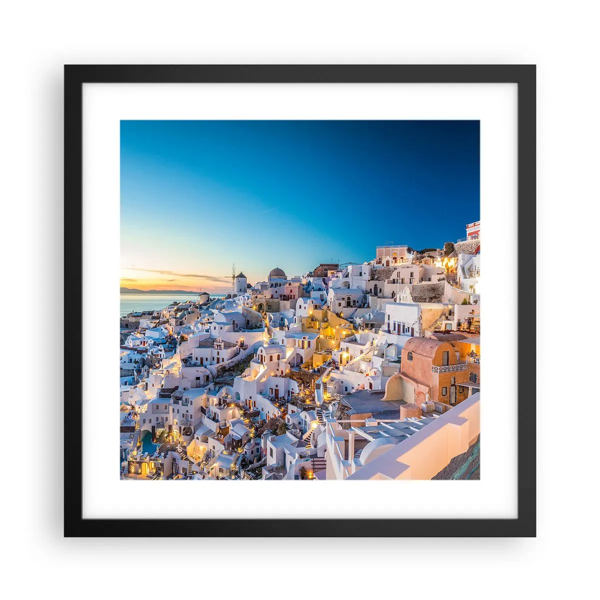 Plakat w czarnej ramie - Esencja greckości - 40x40 cm