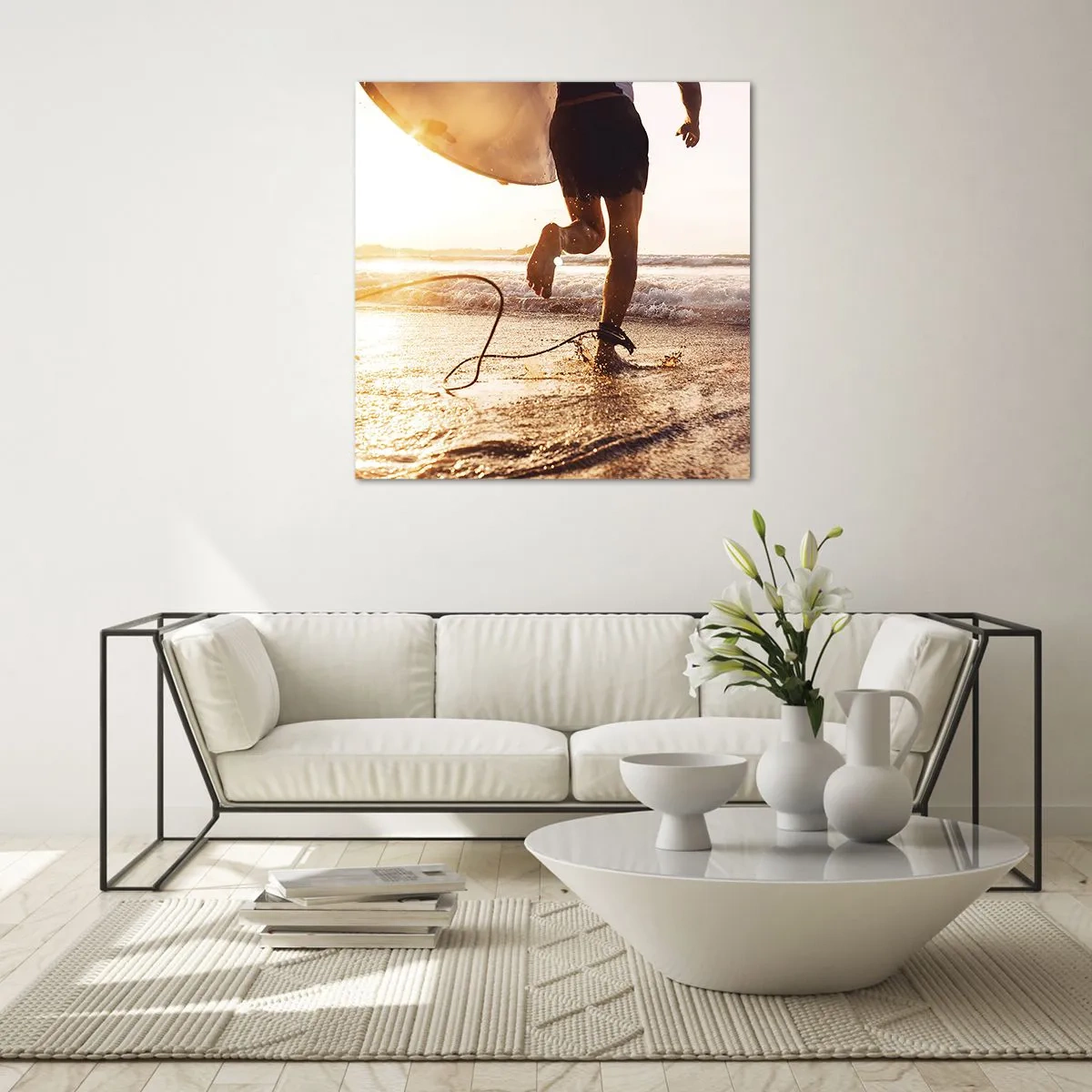 Obraz na szkle - Na spotkanie fali - 50x50 cm