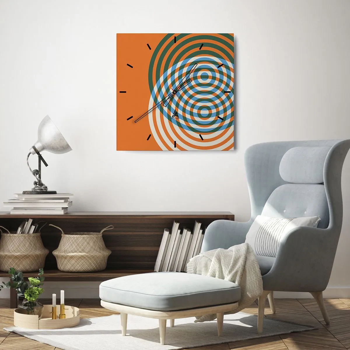 Zegar ścienny - Abstrakcyjna wariacja kolista - 30x30 cm