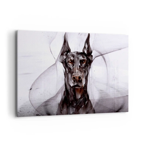 Obraz na płótnie - Abstrakcyjny portret psa w artystycznym ujęciu - 120x80cm - Szlachetnie urodzony - Nowoczesna dekoracja ścienna do salonu, kuchni i sypialni ARTTOR