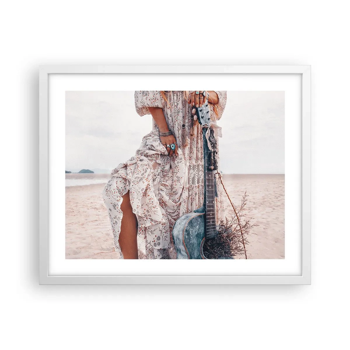 Plakat w białej ramie - Dzieci kwiaty w drodze - 50x40 cm