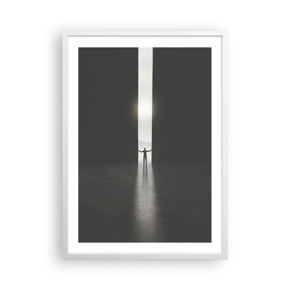 Plakat w białej ramie - Krok do jasnej przyszłości - 50x70 cm