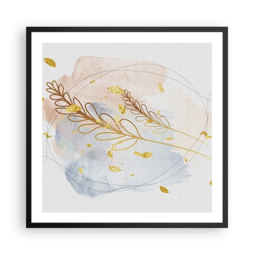 Plakat w czarnej ramie - Złoty podmuch - 60x60 cm