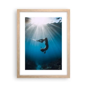 Plakat w ramie jasny dąb - Podwodny taniec - 30x40 cm