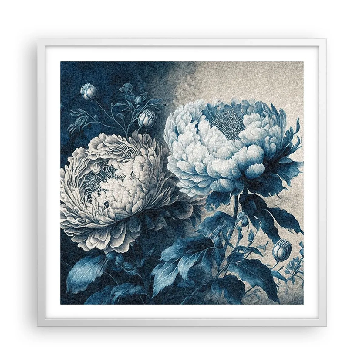 Plakat w białej ramie - Dobrana para - 60x60 cm