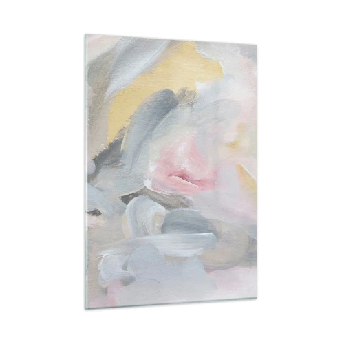 Obraz na szkle - Abstrakcyjna kompozycja w pastelowych kolorach - 50x70cm - W pastelowym świecie - Nowoczesna dekoracja ścienna do salonu, kuchni i sypialni ARTTOR