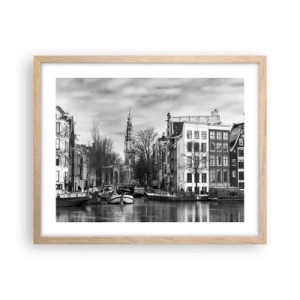 Plakat w ramie jasny dąb - Amsterdamskie klimaty - 50x40 cm