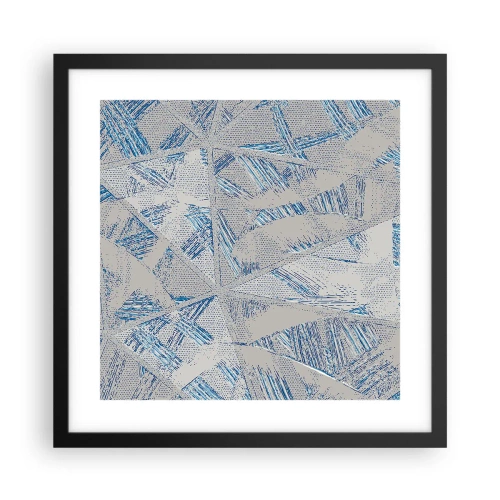 Plakat w czarnej ramie - W szaroniebieskim labiryncie - 40x40 cm
