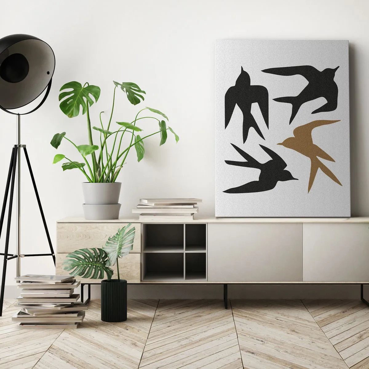 Obraz na płótnie - Jaskółcze zabawy - 45x80 cm