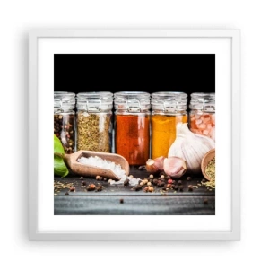 Plakat w białej ramie - Żeby życie miało smak - 40x40 cm