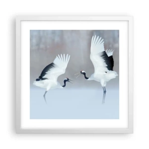 Plakat w białej ramie - Taniec we mgle - 40x40 cm