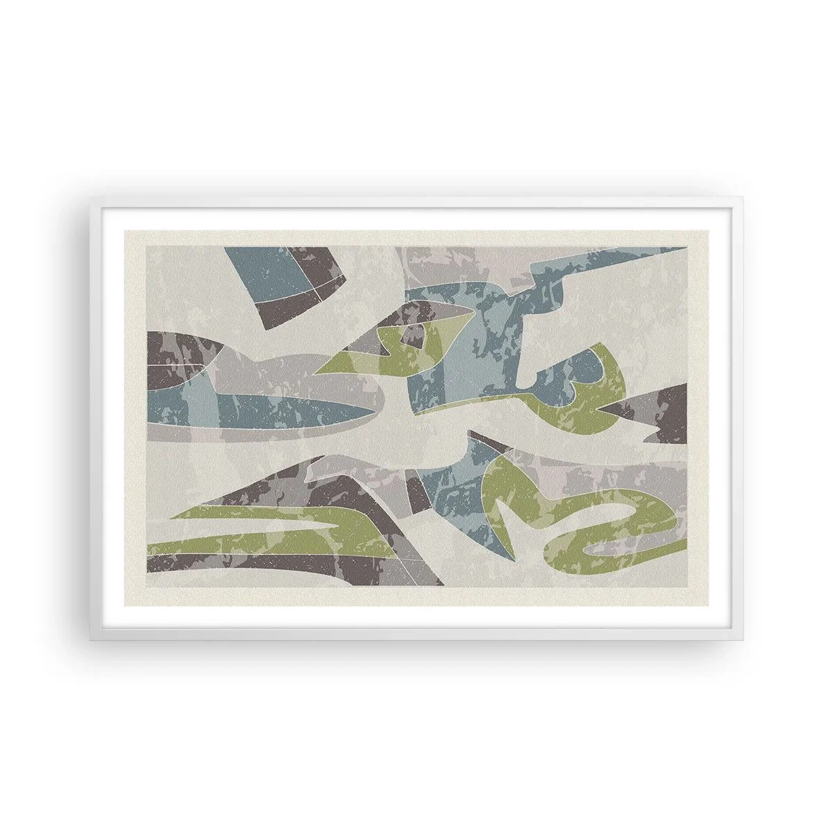 Plakat w białej ramie - Kompozycja za szybą - 91x61 cm