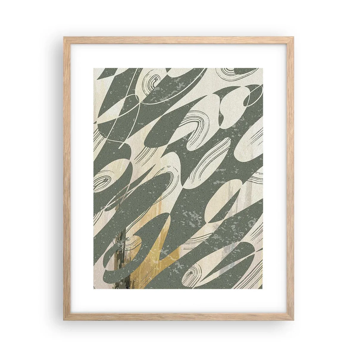 Plakat w ramie jasny dąb - Abstrakcja zrytmizowana - 40x50 cm