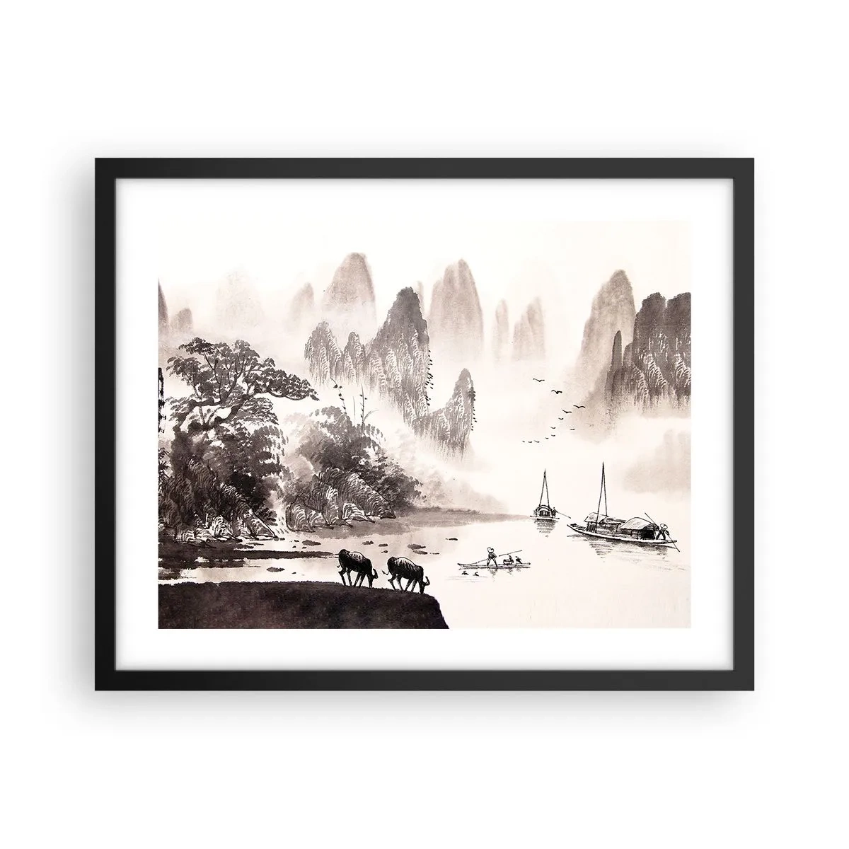 Plakat w czarnej ramie - Egzotyczna codzienność Wschodu - 50x40 cm