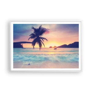 Plakat w białej ramie - Wieczór w zatoce - 100x70 cm