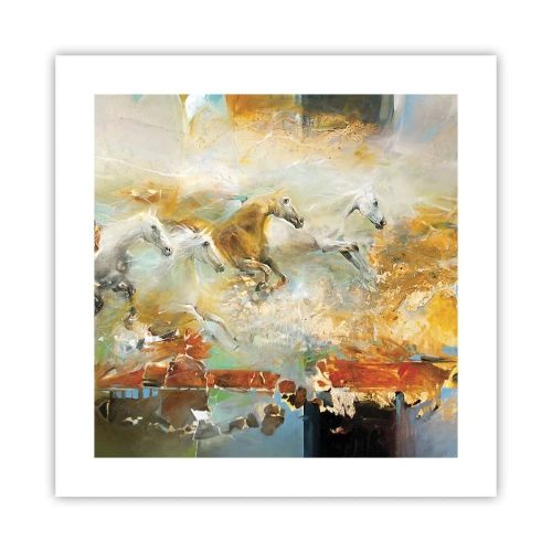 Plakat - Galopem przez światło - 40x40 cm
