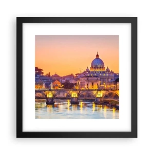 Plakat w czarnej ramie - Zmierzch nad Wiecznym Miastem - 30x30 cm