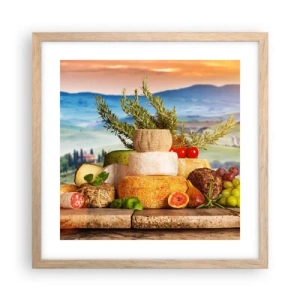 Plakat w ramie jasny dąb - Włoska radość życia - 40x40 cm