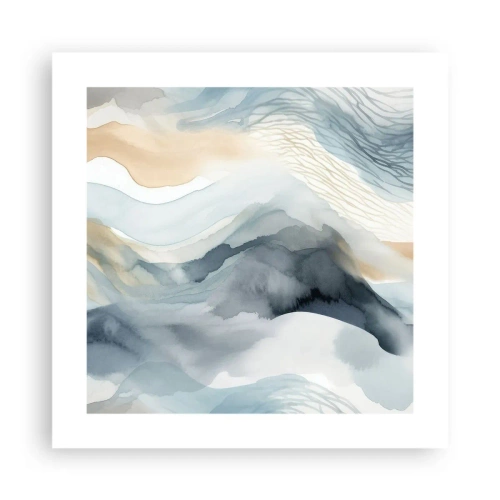 Plakat - Abstrakcja śnieżna i mglista - 40x40 cm